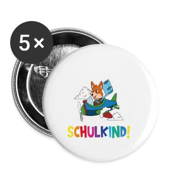 Écolier 2024 entrant à l'école - Lot de 5 grands badges (56 mm) - blanc - Devant