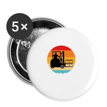 Bier holen ist auch Bewegung - Buttons groß 56 mm (5er Pack) - Weiß - Vorne