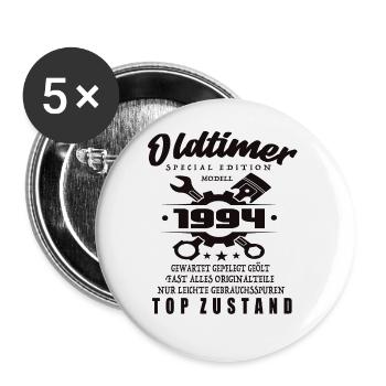 Oldtimer Special Edition Modell 1994 Geburtstag - Buttons groß 56 mm (5er Pack) - Weiß - Vorne