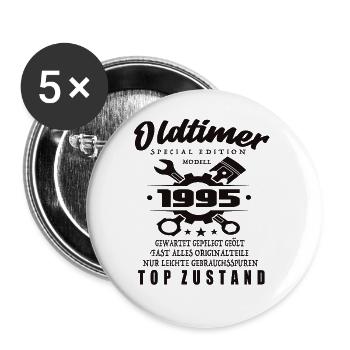 Oldtimer Special Edition Model 1995 Birthday - Buttons large 2.2''/56 mm (5-pack) - white - Front
