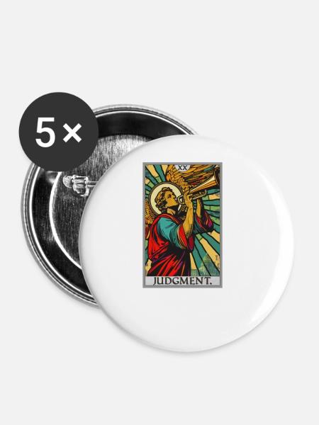Tarotkarten Tarotkarte 20 Judgment Gericht - Buttons groß 56 mm (5er Pack) - Weiß