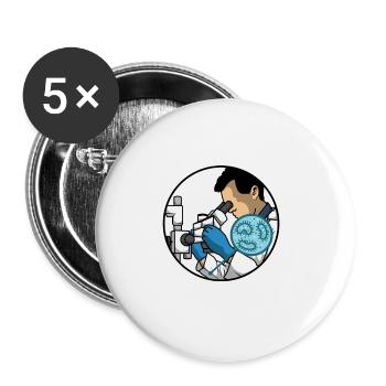 Je joue avec les bactéries - Lot de 5 grands badges (56 mm) - blanc - Devant