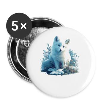 Arctic Fox Polarfüchse Polarfuchs - Buttons large 2.2''/56 mm (5-pack) - white - Front