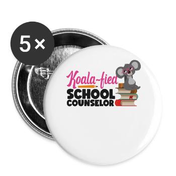 School Counselor Koala Koala-Fied - Buttons groß 56 mm (5er Pack) - Weiß - Vorne