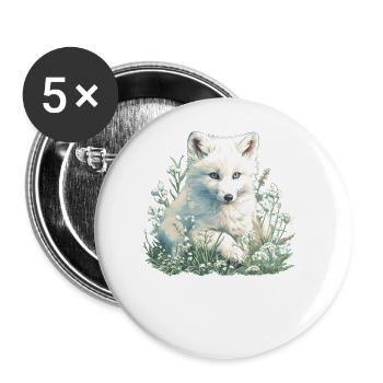 Arctic Fox Polarfüchse Polarfuchs - Buttons large 2.2''/56 mm (5-pack) - white - Front