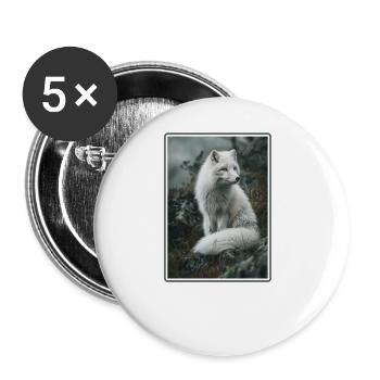 Arctic Fox Polarfüchse Polarfuchs - Buttons large 2.2''/56 mm (5-pack) - white - Front