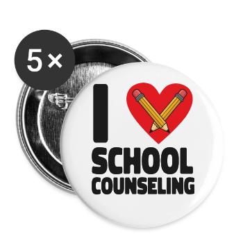 Conseiller scolaire Cœur I (Cœur) - Lot de 5 grands badges (56 mm) - blanc - Devant