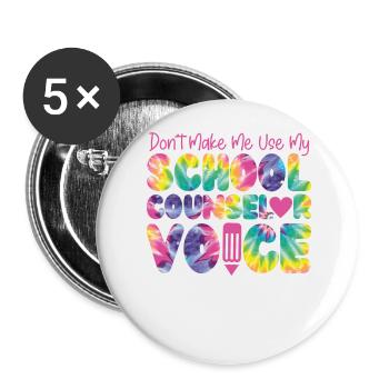Conseiller scolaire Tie Dye Don’t - Lot de 5 grands badges (56 mm) - blanc - Devant