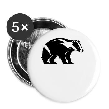 Badger Dachse Dachs - Buttons groß 56 mm (5er Pack) - Weiß - Vorne