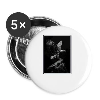 Pygargue à tête blanche Weißkopfseeadler - Lot de 5 grands badges (56 mm) - blanc - Devant