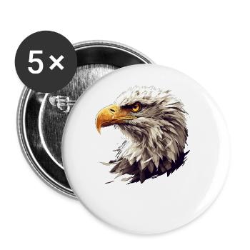 Bald Eagle Weißkopfseeadler - Buttons large 2.2''/56 mm (5-pack) - white - Front