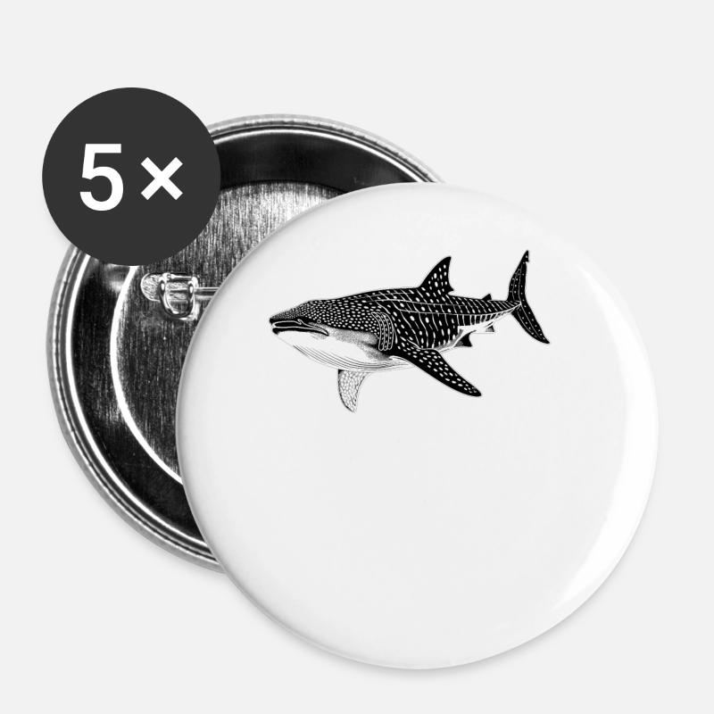 Whale Shark Whale Sharks Whale Shark - Buttons large 2.2''/56 mm (5-pack) - white