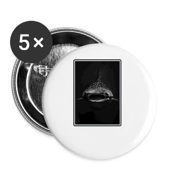 Whale Shark Walhaie Walhai - Buttons groß 56 mm (5er Pack) - Weiß - Vorne