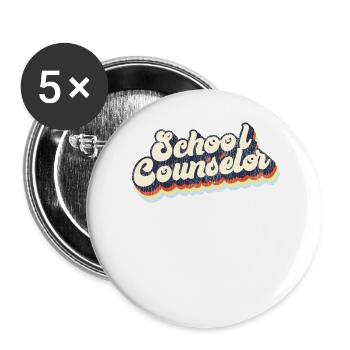 School Counselor Retro Vintage - Buttons groß 56 mm (5er Pack) - Weiß - Vorne