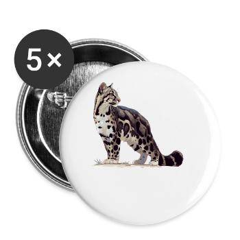 Clouded Leopard Nebelparder - Buttons large 2.2''/56 mm (5-pack) - white - Front