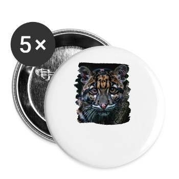 Clouded Leopard Nebelparder - Buttons large 2.2''/56 mm (5-pack) - white - Front