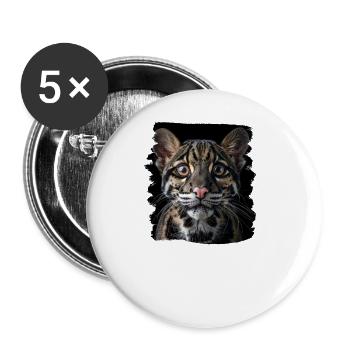 Clouded Leopard Nebelparder - Buttons large 2.2''/56 mm (5-pack) - white - Front