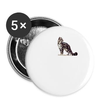 Clouded Leopard Nebelparder - Buttons large 2.2''/56 mm (5-pack) - white - Front