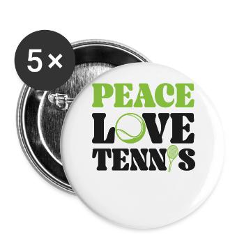 Drôle de joueur de tennis raquette fille - Lot de 5 grands badges (56 mm) - blanc - Devant