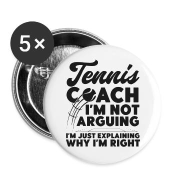 Funny Tennis Player Racket Tennis - Buttons large 2.2''/56 mm (5-pack) - white - Front