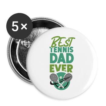 Funny Tennis Player Racket Dad - Buttons groß 56 mm (5er Pack) - Weiß - Vorne