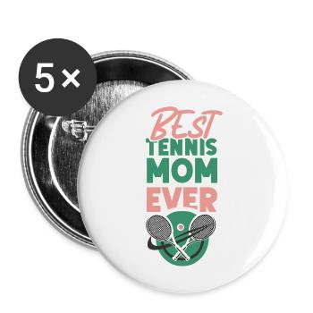 Funny Tennis Player Racket Mom - Buttons large 2.2''/56 mm (5-pack) - white - Front