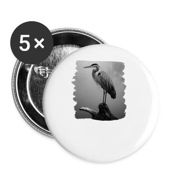 Héron Reiher - Lot de 5 grands badges (56 mm) - blanc - Devant