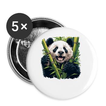 Giant Panda Große Pandas Großer Panda - Buttons groß 56 mm (5er Pack) - Weiß - Vorne