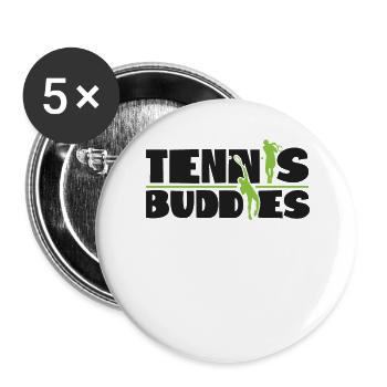 Drôle de joueur de tennis raquette Besties - Lot de 5 grands badges (56 mm) - blanc - Devant