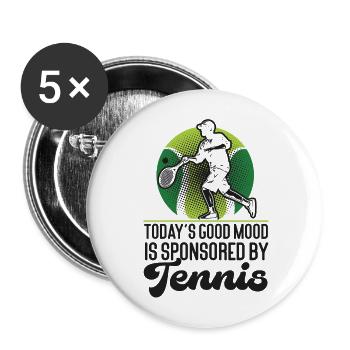 Funny Tennis Player Racket Today's - Buttons groß 56 mm (5er Pack) - Weiß - Vorne