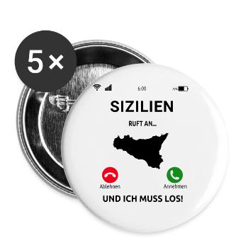 Sizilien Italien Urlaub Sicilia Idee - Buttons groß 56 mm (5er Pack) - Weiß - Vorne