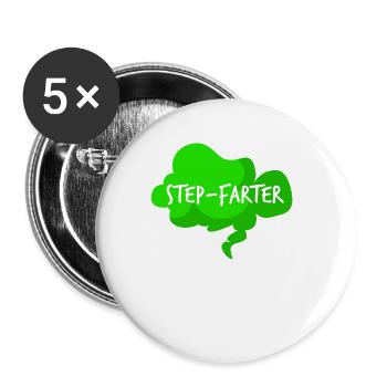 Step-farter for all bonus dad's - Buttons large 2.2''/56 mm (5-pack) - white - Front