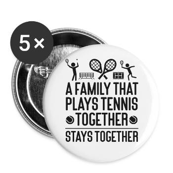 drôle de joueur de tennis raquette famille - Lot de 5 grands badges (56 mm) - blanc - Devant