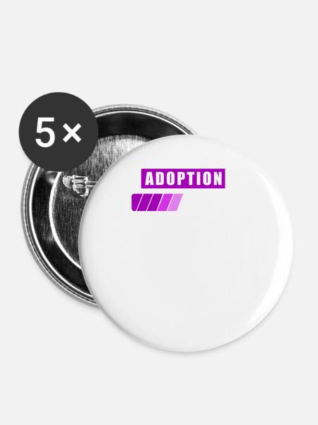 Adoption Laden - Buttons groß 56 mm (5er Pack) - Weiß