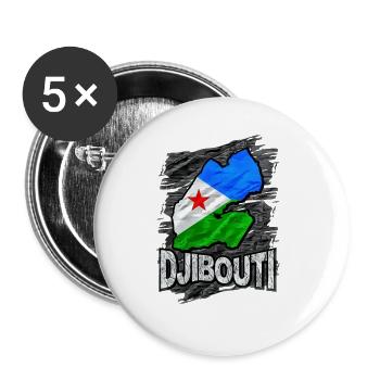 Djibouti - Buttons large 2.2''/56 mm (5-pack) - white - Front