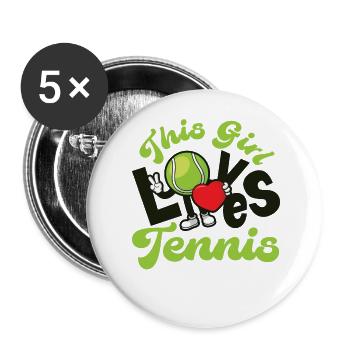 Drôle de joueur de tennis raquette fille - Lot de 5 grands badges (56 mm) - blanc - Devant