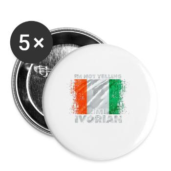 Côte d’Ivoire - Lot de 5 grands badges (56 mm) - blanc - Devant