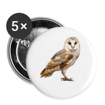 Barn Owl Schleiereulen Schleiereule - Buttons large 2.2''/56 mm (5-pack) - white - Front