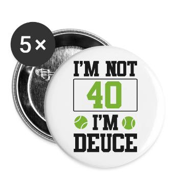 Drôle de joueur de tennis raquette arc-en-ciel - Lot de 5 grands badges (56 mm) - blanc - Devant
