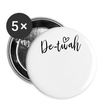 De-Twah Detroit My Home Love Detroit Women's - Buttons groß 56 mm (5er Pack) - Weiß - Vorne