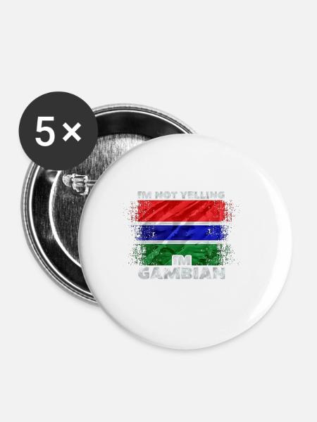 Gambia - Buttons groß 56 mm (5er Pack) - Weiß