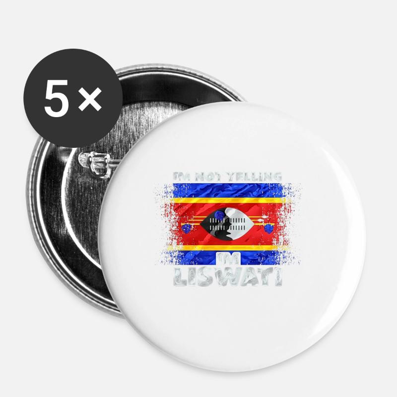 Swasiland - Buttons groß 56 mm (5er Pack) - Weiß