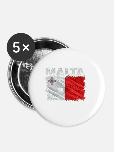 Malta - Buttons groß 56 mm (5er Pack) - Weiß