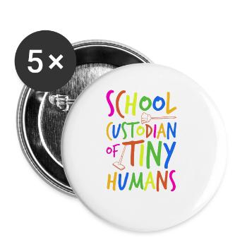 Superviseur d’école de petits humains - Lot de 5 grands badges (56 mm) - blanc - Devant