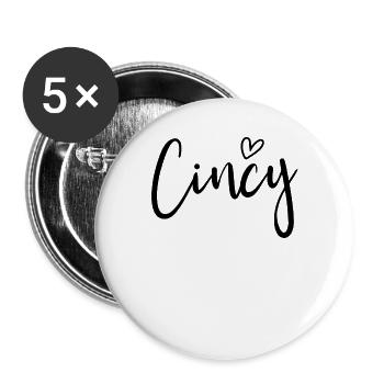 Cincy My Home Love Cincinnati Ohio Cincy für Damen - Buttons groß 56 mm (5er Pack) - Weiß - Vorne