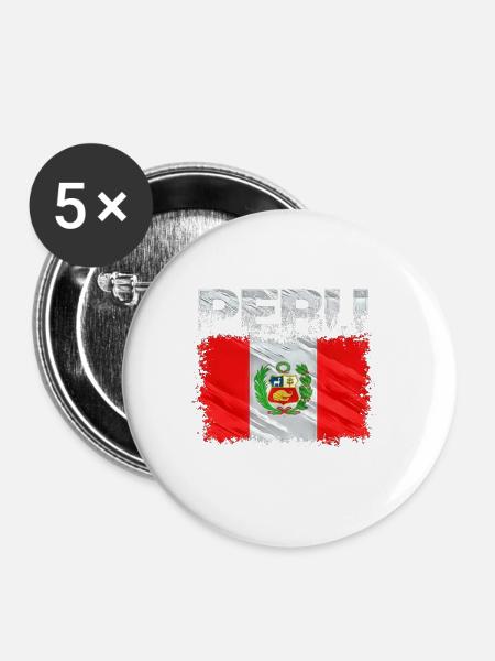 Peru - Buttons groß 56 mm (5er Pack) - Weiß