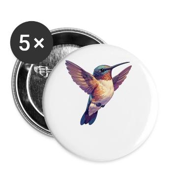 Hummingbird Kolibris Kolibri - Buttons groß 56 mm (5er Pack) - Weiß - Vorne