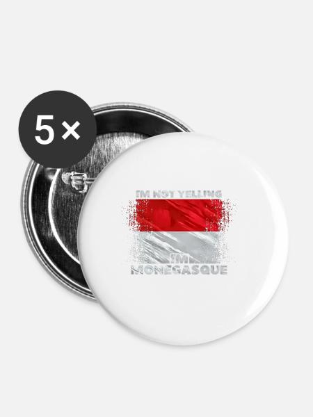 Monaco - Buttons groß 56 mm (5er Pack) - Weiß