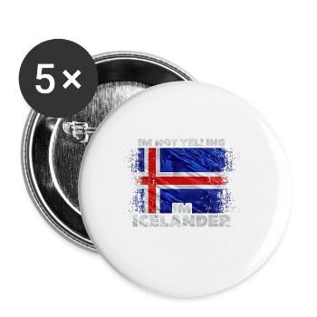 Iceland - Buttons large 2.2''/56 mm (5-pack) - white - Front