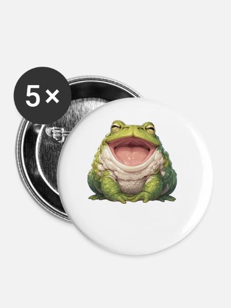 Toad Kröten Kröte - Buttons groß 56 mm (5er Pack) - Weiß